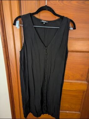 Madewell Black Sleeveless Dress with Label Detail